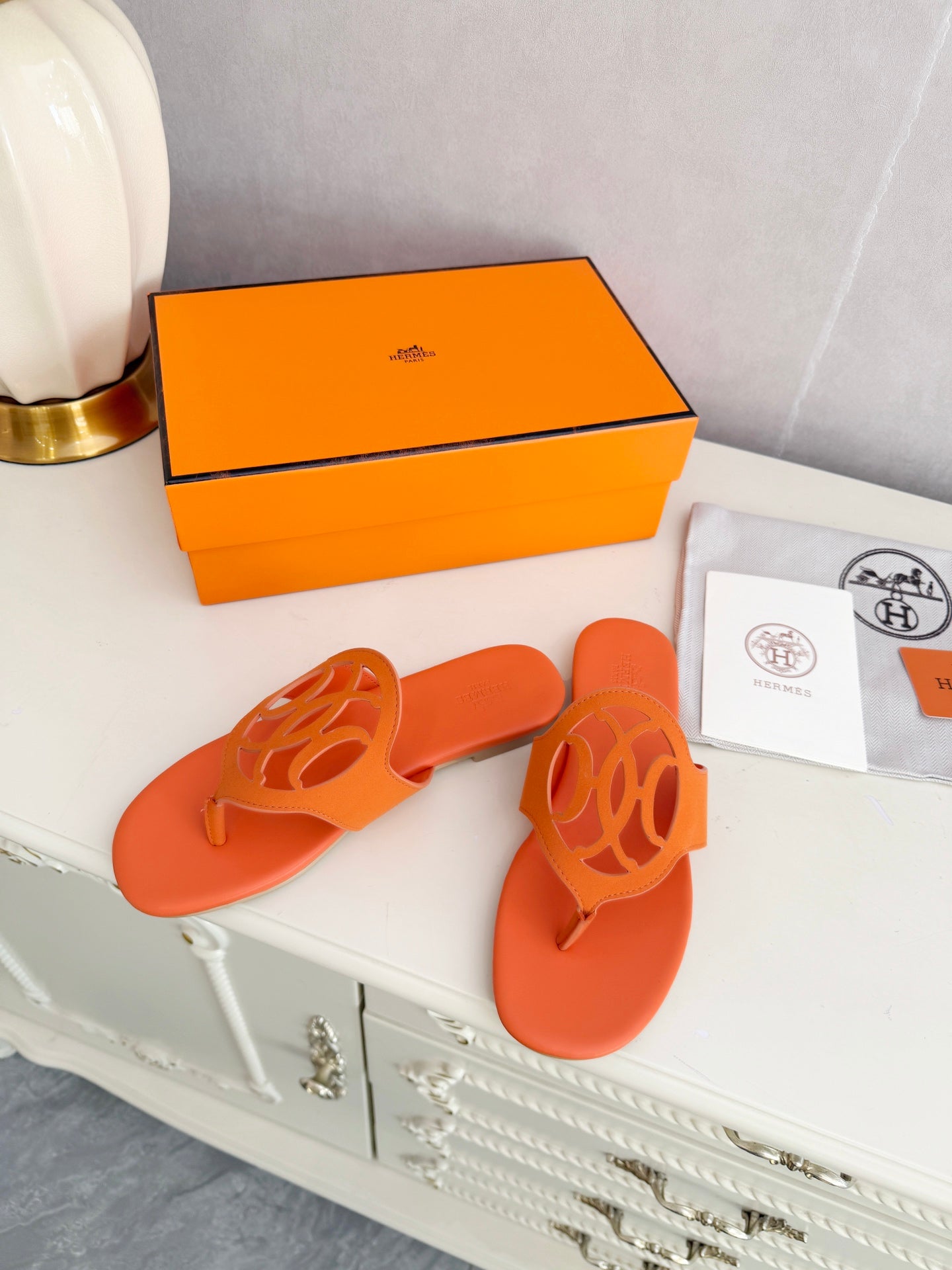 HM Mage Sandal Orange Lambskin 605908