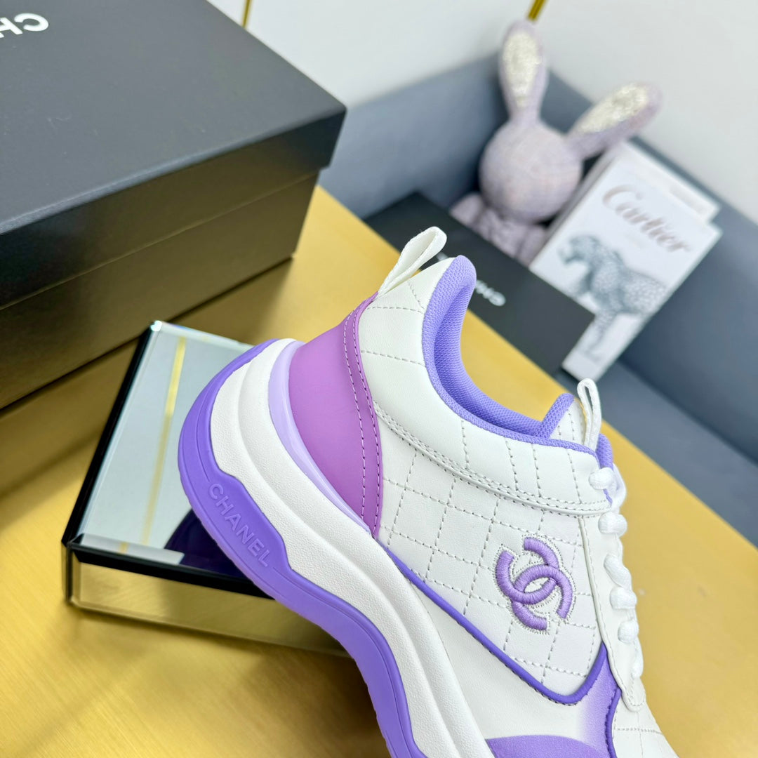 CC 26s Metallic Casual Sneakers White Purple Mesh Leather 981386