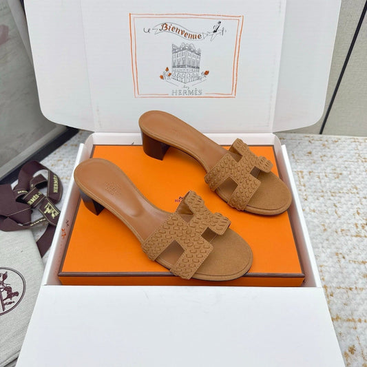 HM 26ss Oran Sandals 50 Brown Suede Sheepskin 625143