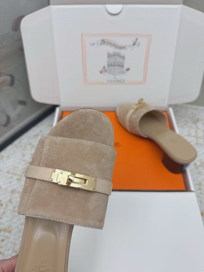HM 26ss Oasis Sandals 50 Beige Suede Cowhide 625148