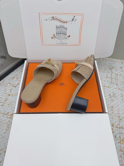 HM 26ss Oasis Sandals 50 Beige Suede Cowhide 625148