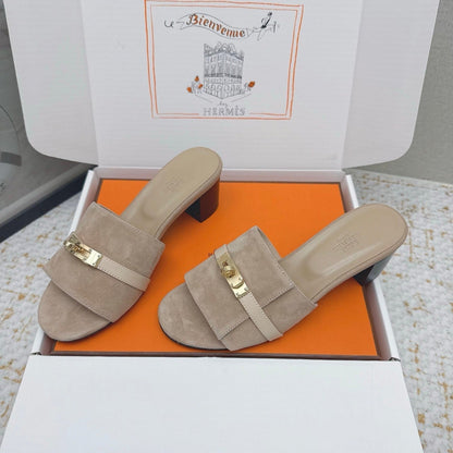 HM 26ss Oasis Sandals 50 Beige Suede Cowhide 625148