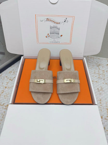 HM 26ss Oasis Sandals 50 Beige Suede Cowhide 625148