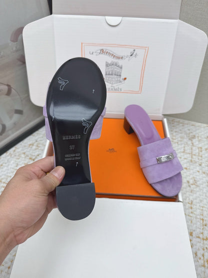 HM 26ss Oasis Sandals 50 Purple Suede Cowhide 625181