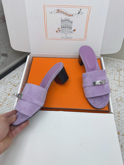 HM 26ss Oasis Sandals 50 Purple Suede Cowhide 625181