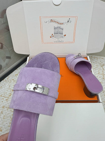 HM 26ss Oasis Sandals 50 Purple Suede Cowhide 625181