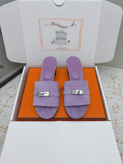 HM 26ss Oasis Sandals 50 Purple Suede Cowhide 625181