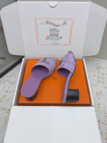 HM 26ss Oasis Sandals 50 Purple Suede Cowhide 625181
