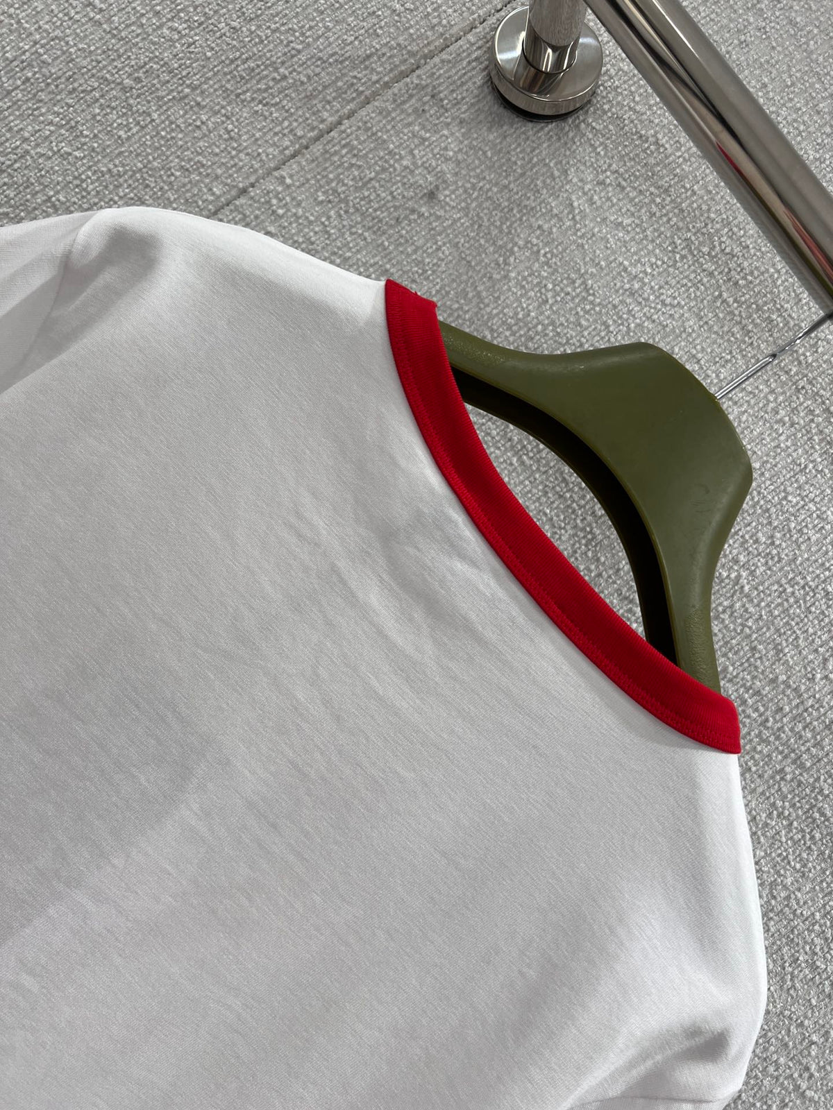 GG Jersey T-Shirt Embroidery White Red Cotton 344079