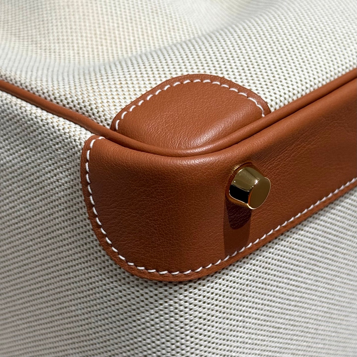 HM Birkin 30cm Golden Brown Swift Cowhide With Beige Canvas Fabric Ghw 249976
