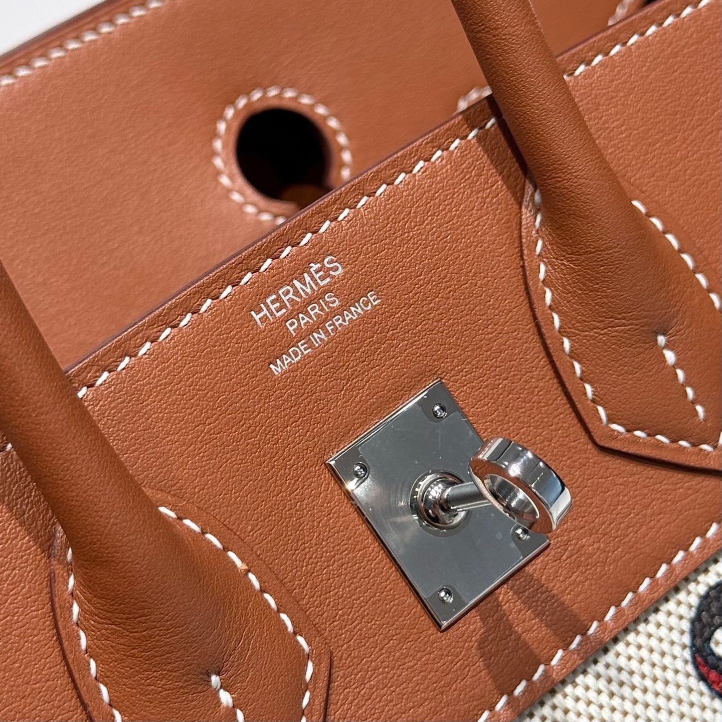 HM Birkin 25cm Golden Brown Swift Cowhide With Horse Totem Beige Canvas Fabric Shw 249990