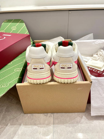 GG 26 Sneaker White Beige Pink Canvas Cowhide 632868