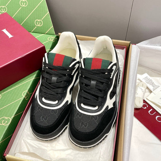 GG 26 Sneaker Black Red Green Cowhide 632872