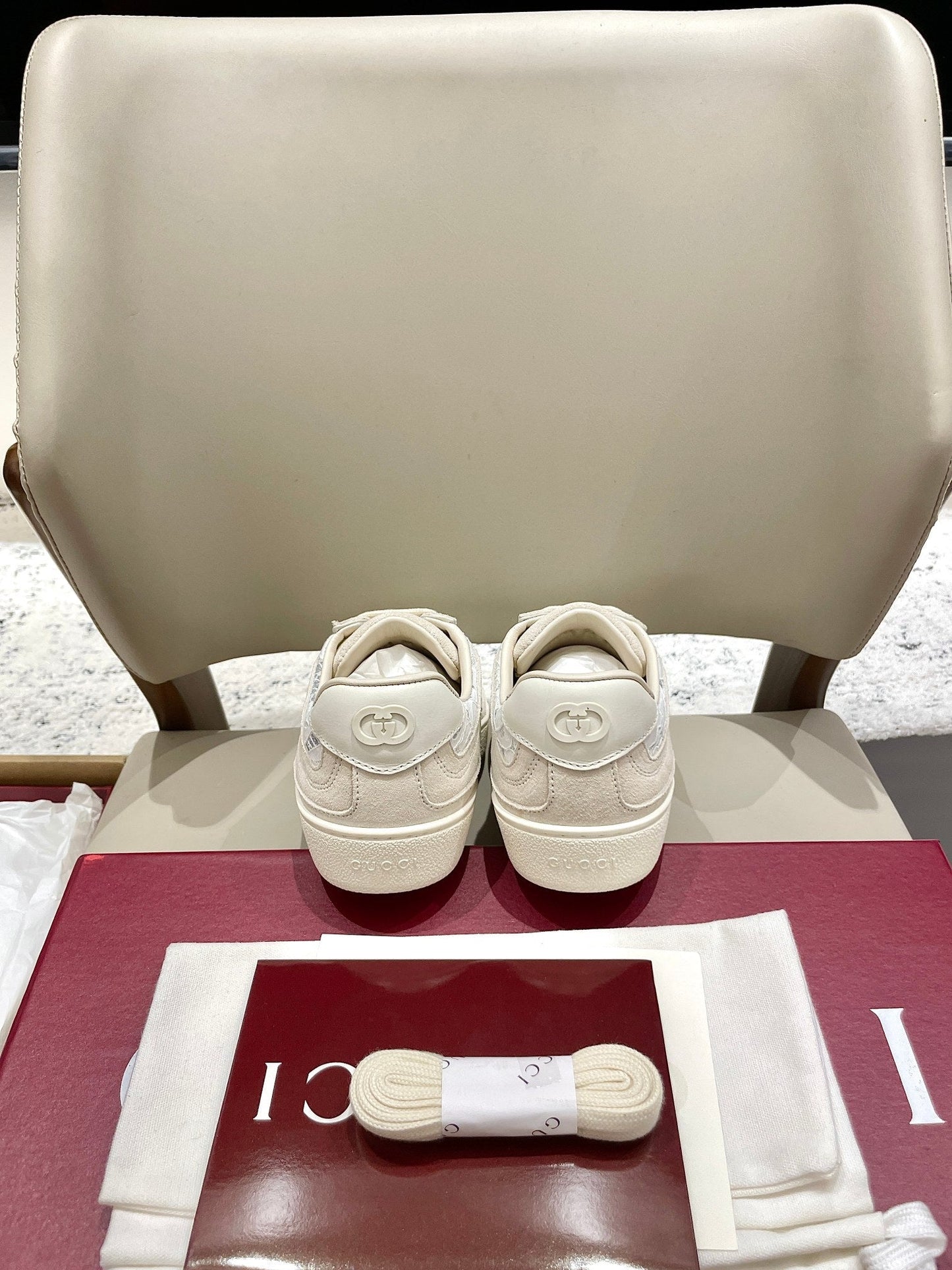GG 26 Sneaker Light Beige Canvas Suede 632819