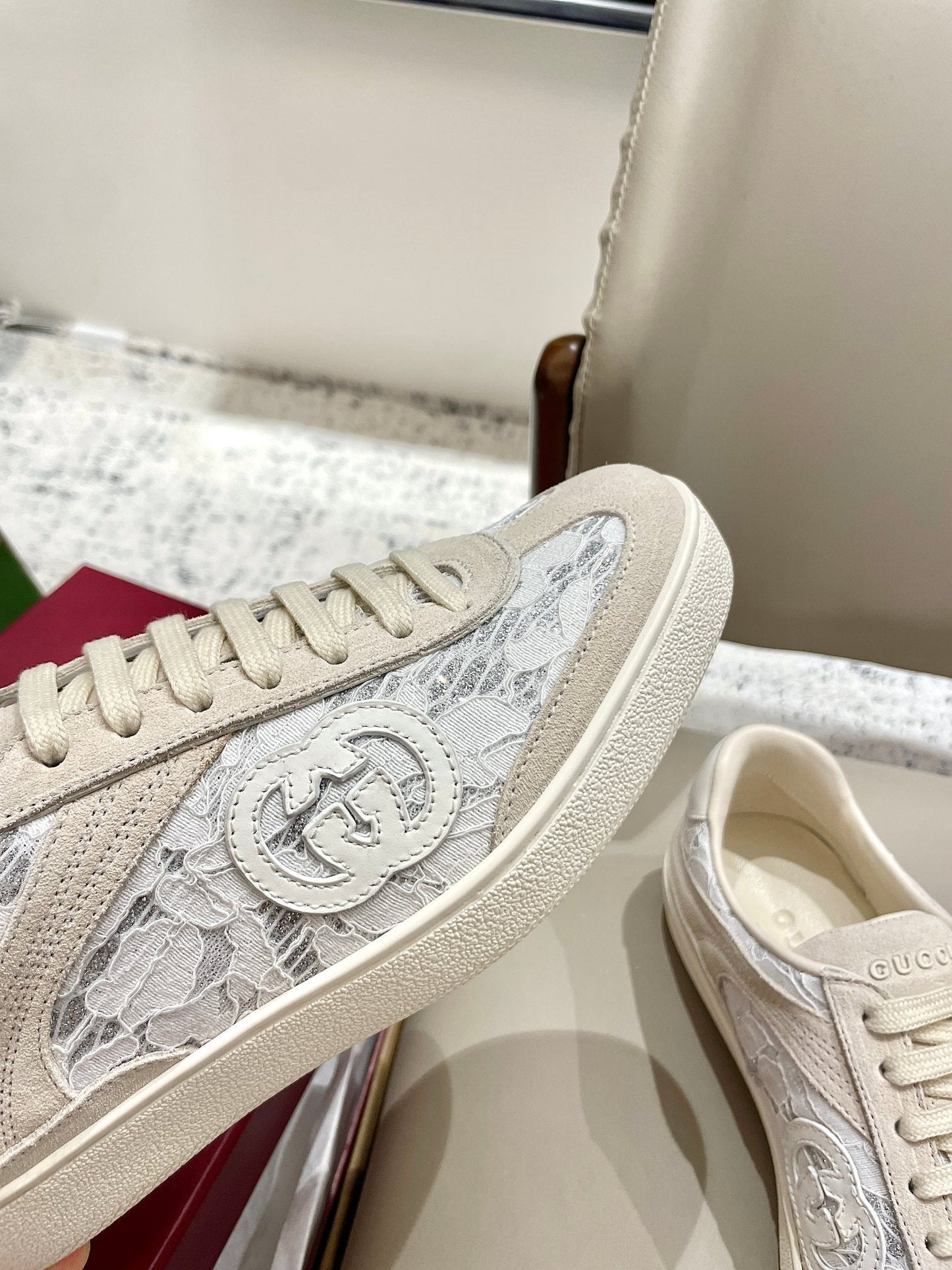 GG 26 Sneaker Light Beige Canvas Suede 632819