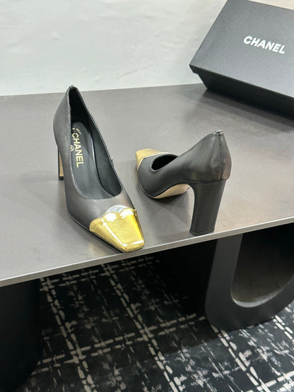 Chanel 2026 Chunky Heels Pumps Leather Sheepskin 832527
