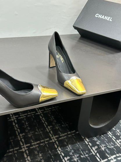Chanel 2026 Chunky Heels Pumps Leather Sheepskin 832527