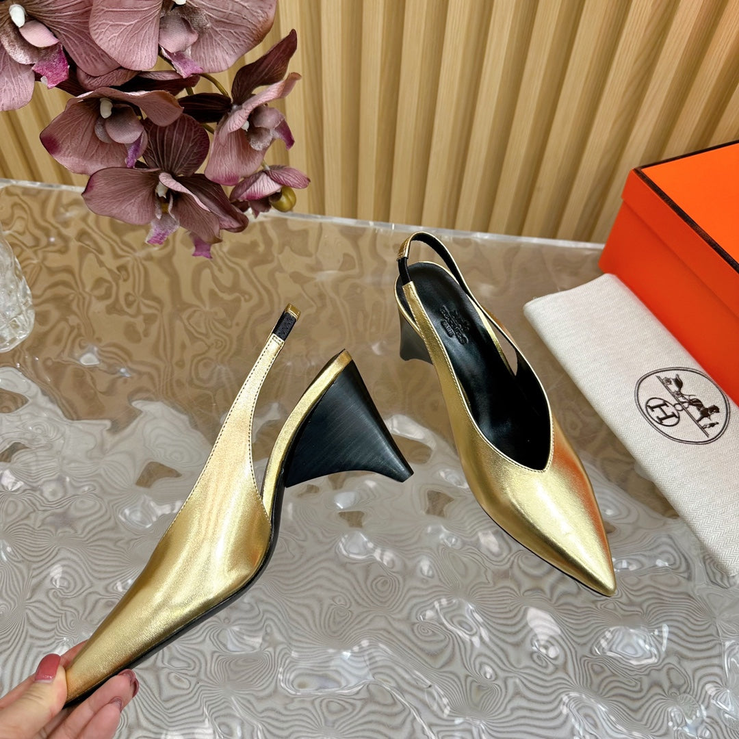 HM Intime 75 Pump Gold Lambskin 957089