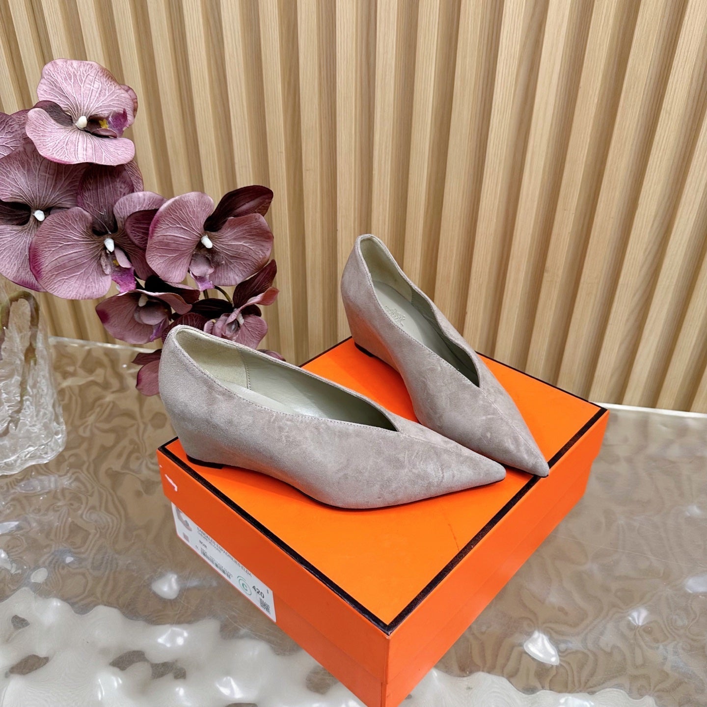 HM Louna 55 Pump 50mm Dusty Rose Beige Suede 498196