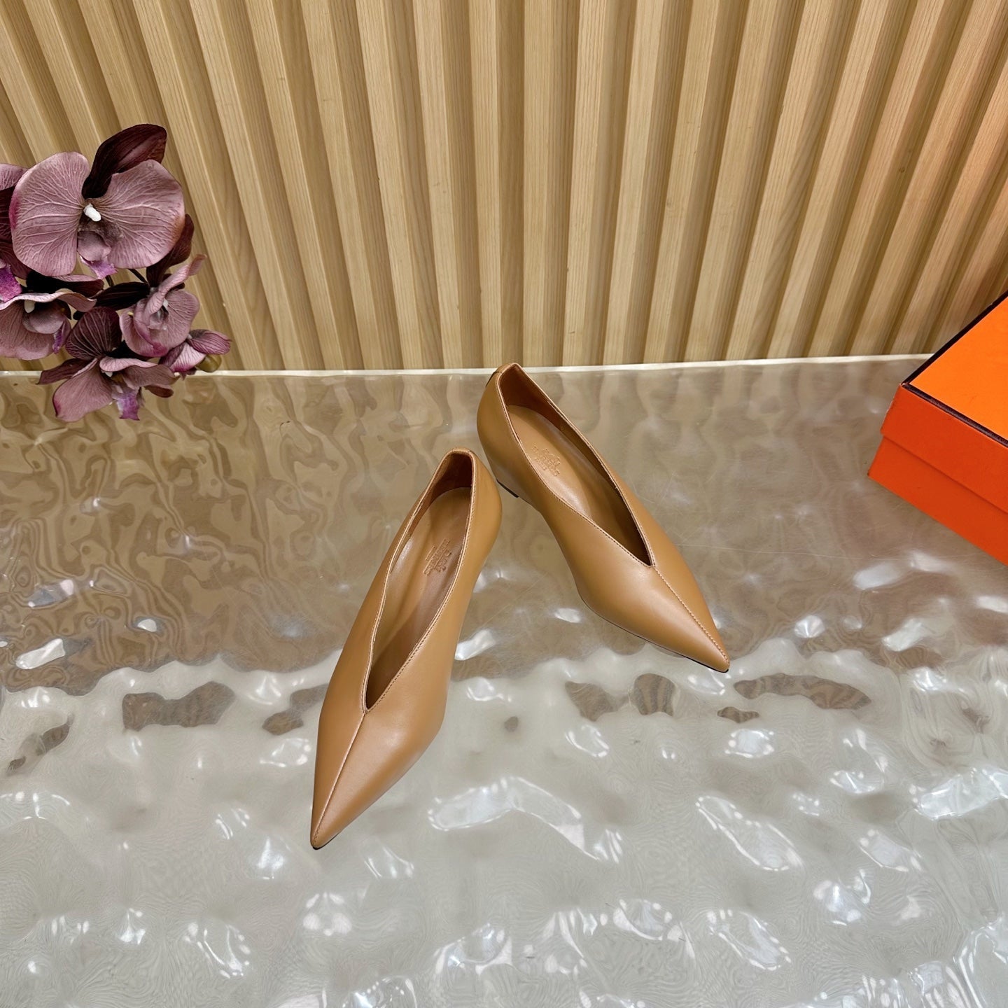 HM Louna 55 Pump 50mm Burnt caramel Sheepskin  498199