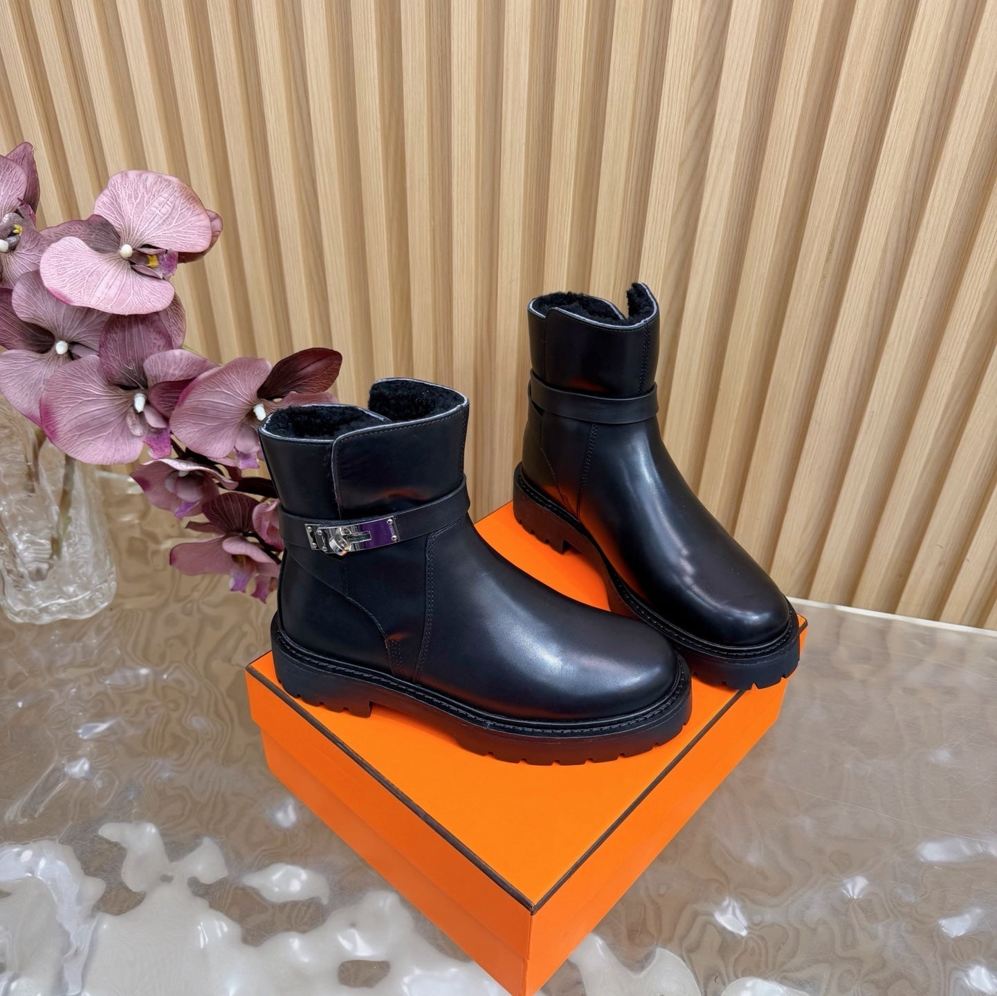 HM Jeff Ankle Boots Black Nappa Leather 537932