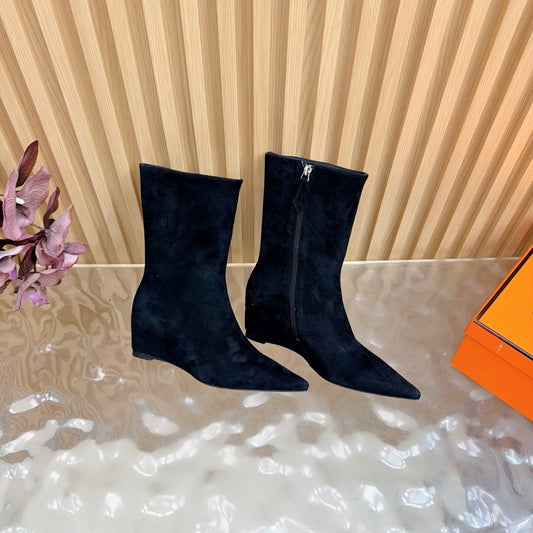 HM Leonie Ankle Boots 7cm Black  Suede 589198