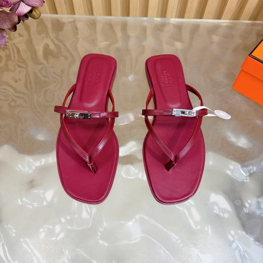 HM Miss Flip-Flops Burgundy Calfskin 589204