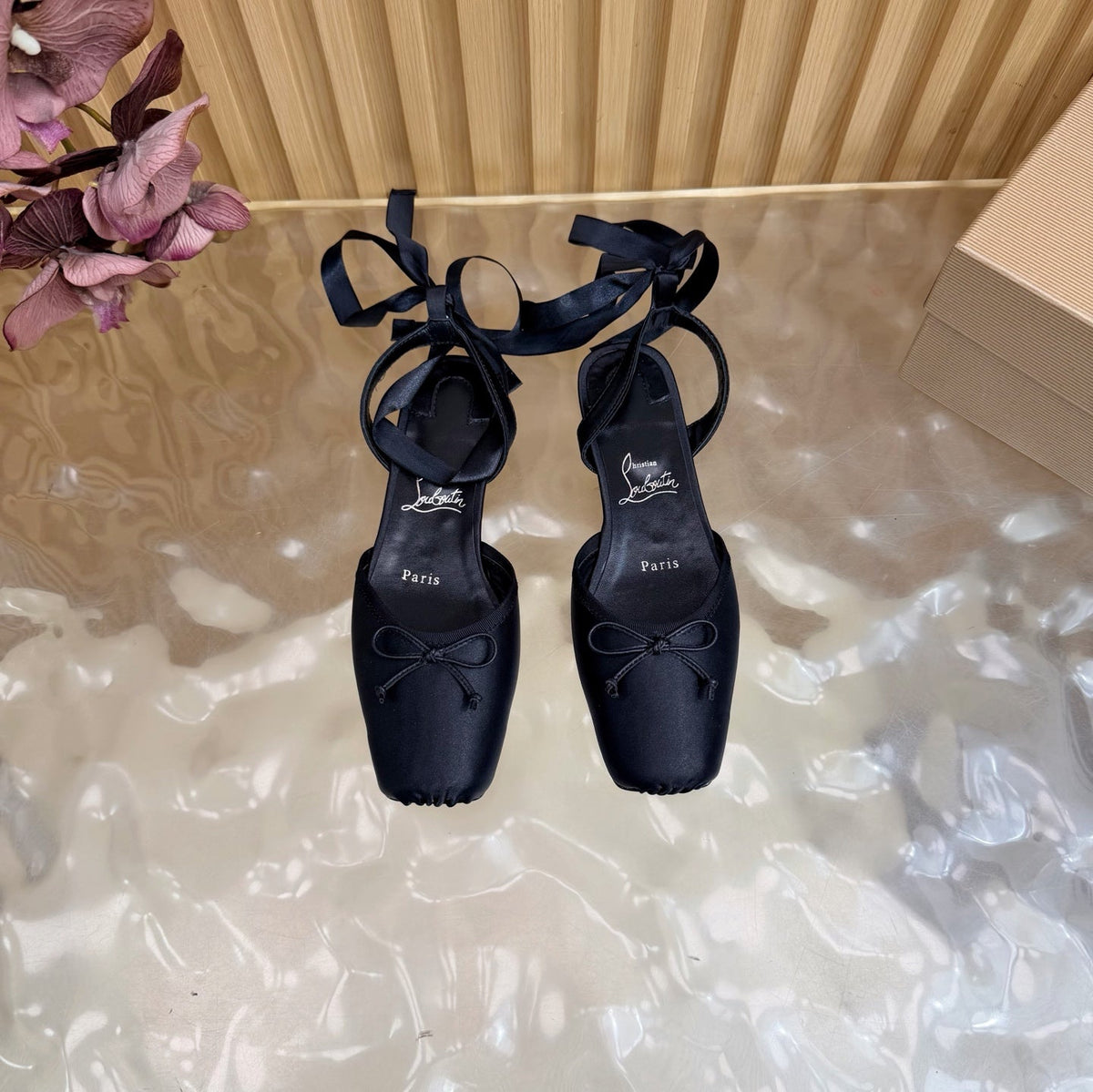 Christian Louboutin 2026 Sweetie Jane Strass Ballerina Flat Silk Leather 853090