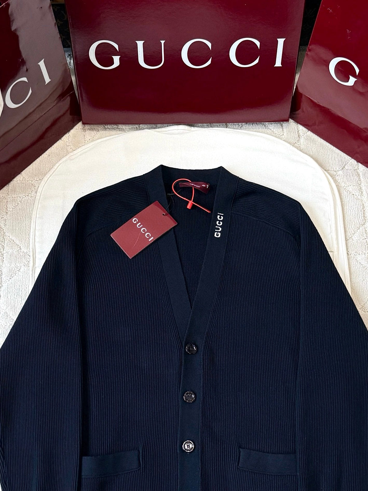 GG 25 Cardigan Black Cotton 0008