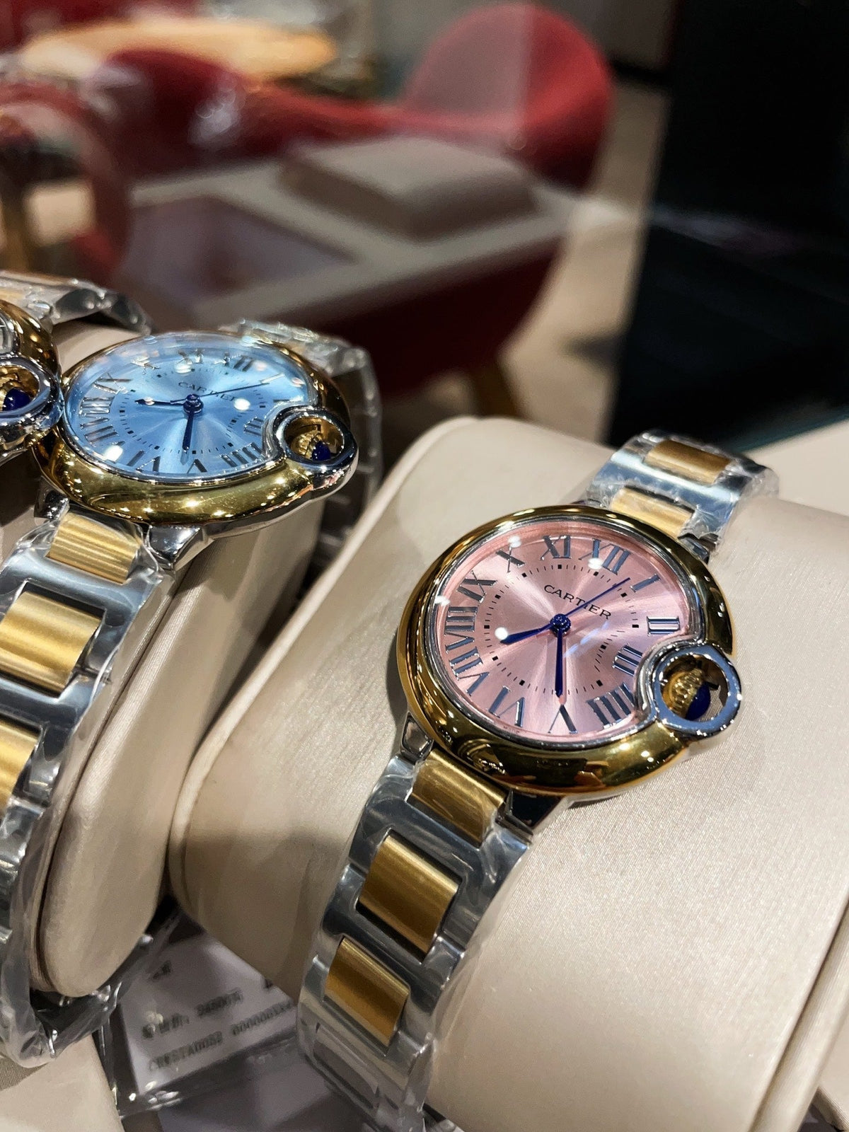Cartier Balloon 33mm Quartz Silver Gold Bracelet