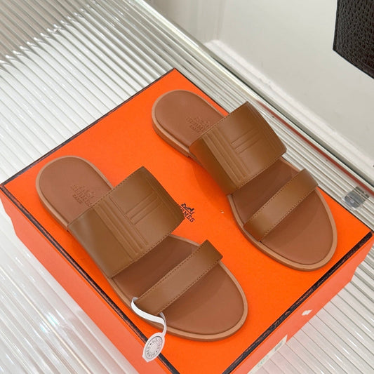 HM 26ss Flat Slippers Brown Sheepskin 642855
