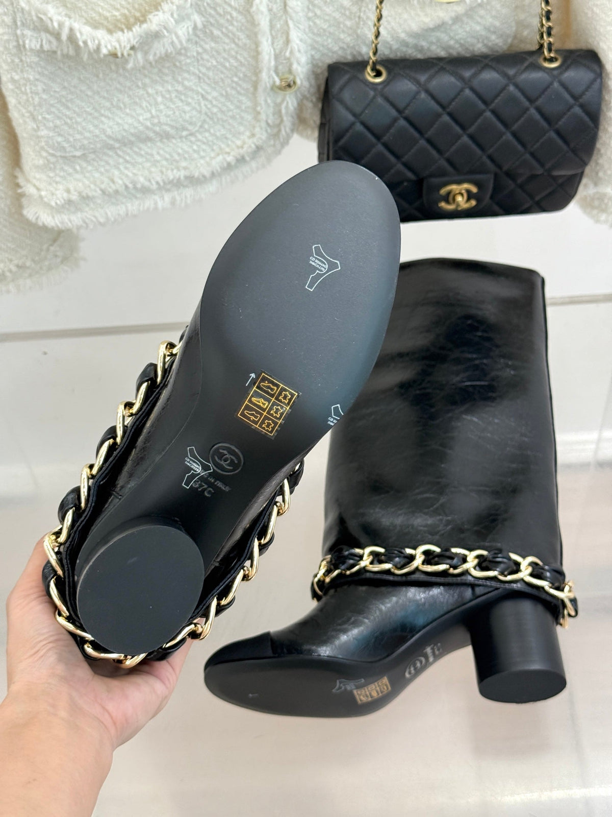 CC 26K Trousers Boot Black Crumpled Leather 904746