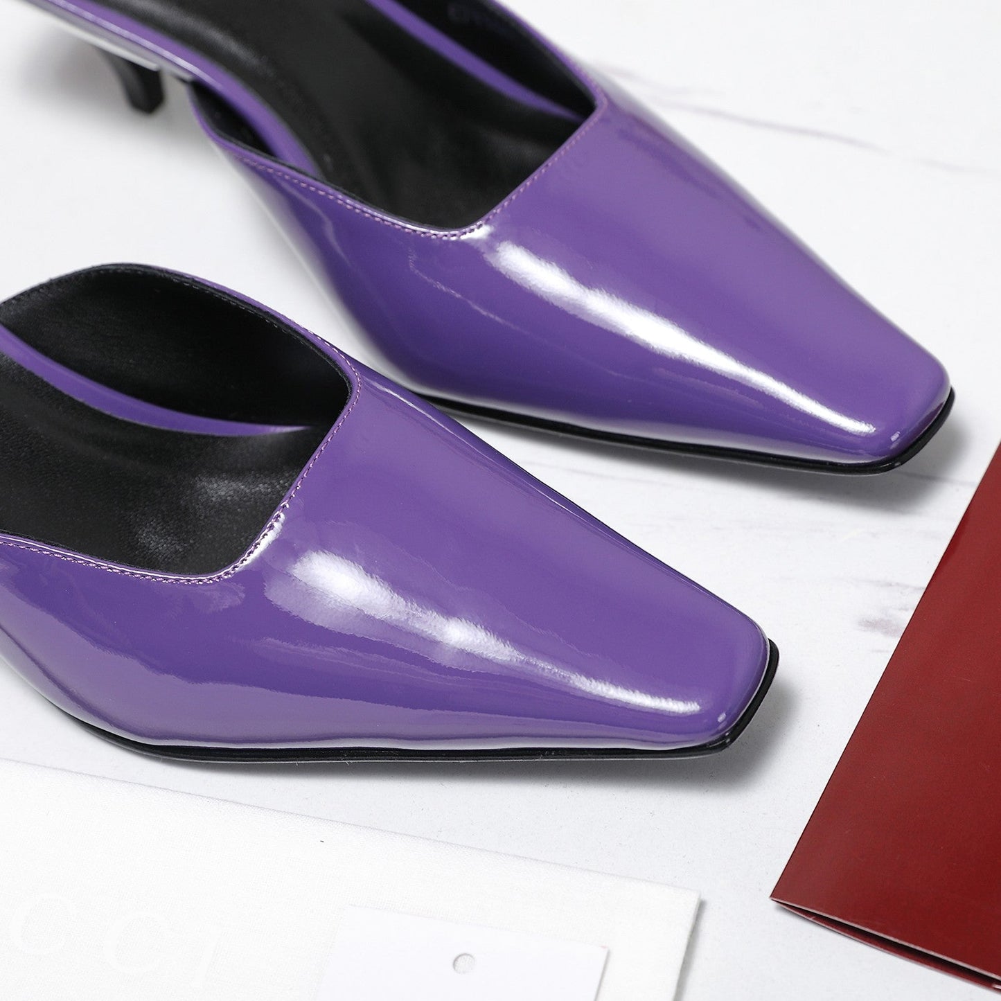 GG 26ss High Heel Mule 60 Purple Sheepskin 601087
