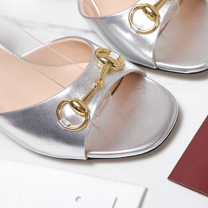 GG 26ss Sandals 55 Sliver Beige Sheepskin 601095