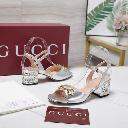 GG 26ss Sandals 55 Sliver Beige Sheepskin 601095