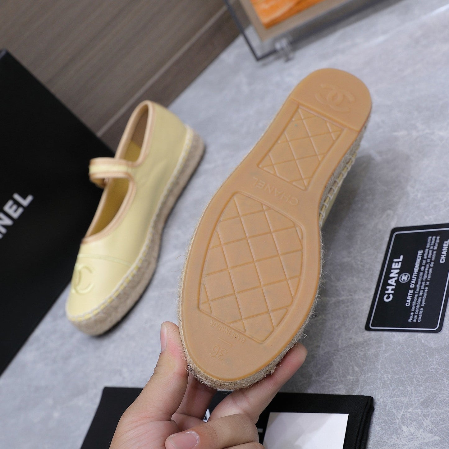 Chanel 2026 Mary Jane Shoes Yellow Sheepskin 758384