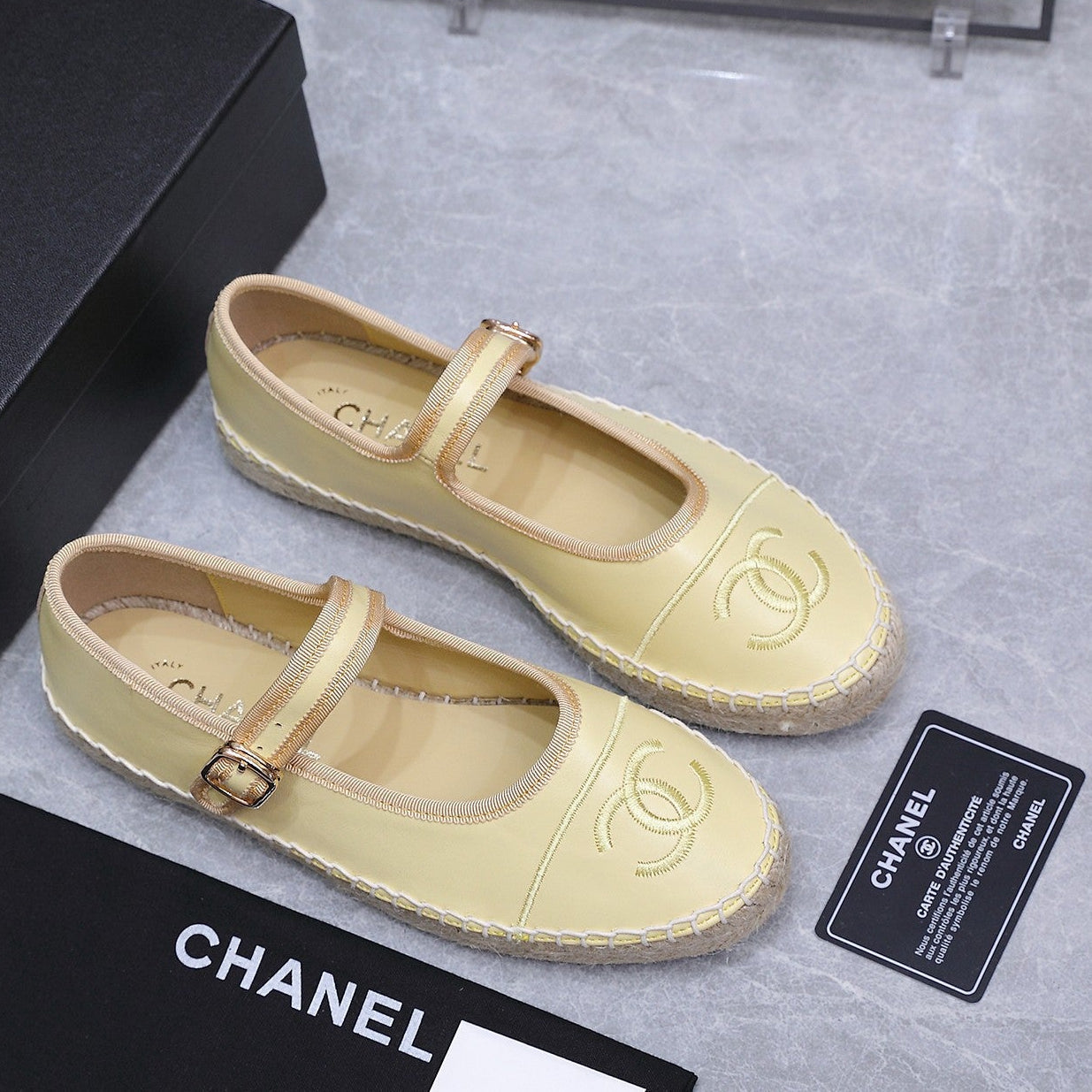 Chanel 2026 Mary Jane Shoes Yellow Sheepskin 758384