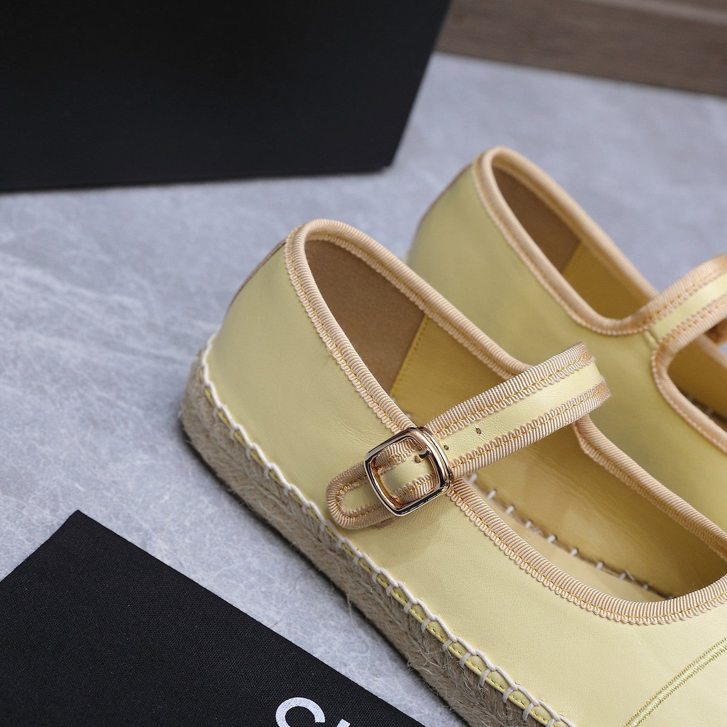 Chanel 2026 Mary Jane Shoes Yellow Sheepskin 758384