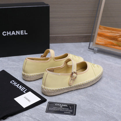 Chanel 2026 Mary Jane Shoes Yellow Sheepskin 758384