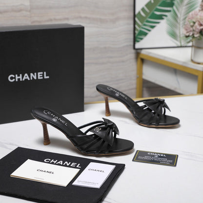 Chanel 2026 High-heeled Sandals With Delicate Bow 80mm Cowhide 758430