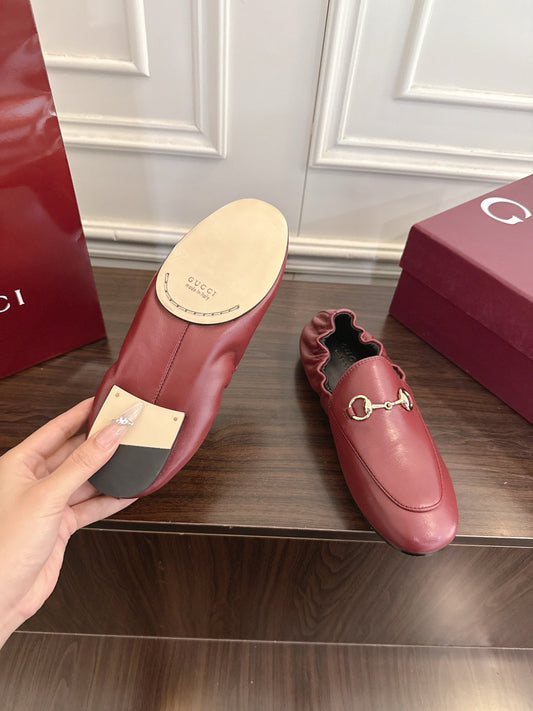 GG 26SS Loafers Burgundy Calfskin 645952
