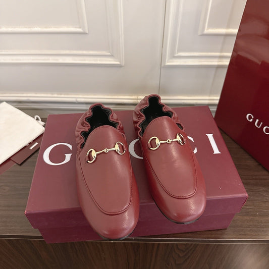 GG 26SS Loafers Burgundy Calfskin 645952