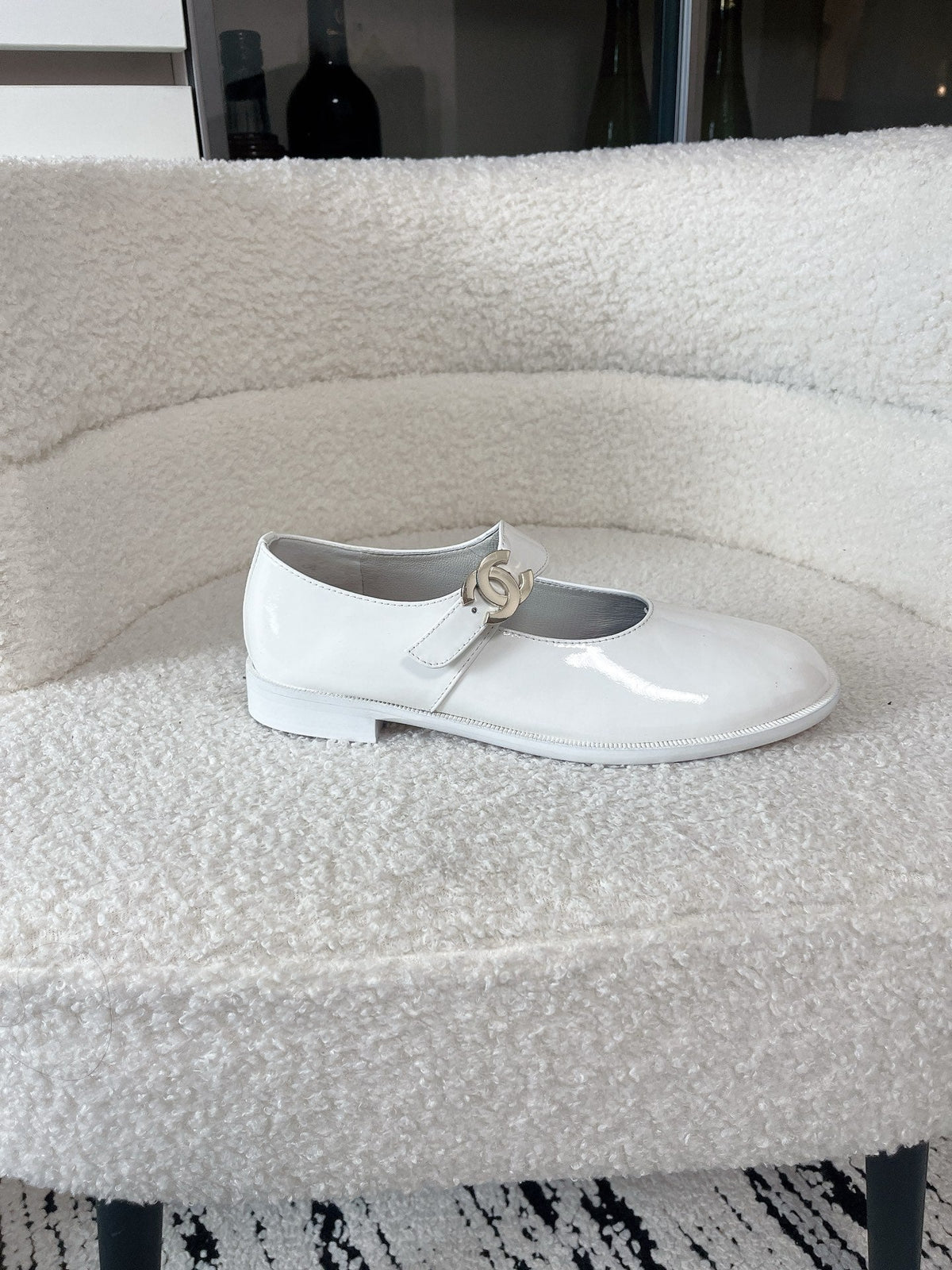 CC 26A Mary Jane Strap White Glossy Leather 900768