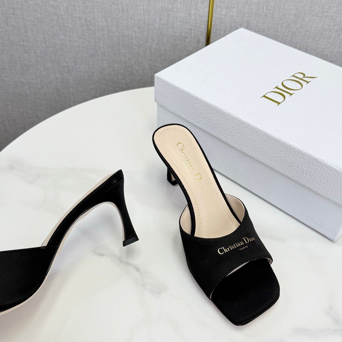 CD 26 High Heel Mule 75 Black Suede 620359