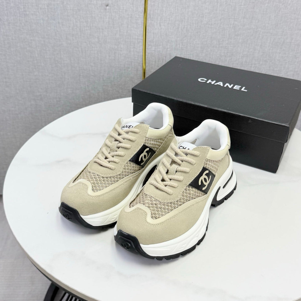 CC 26s Runners Sneakers Khaki Mesh Suede 865808