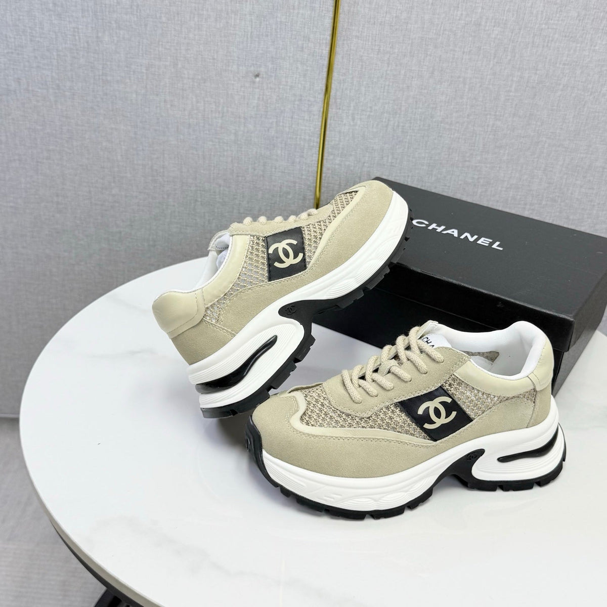 CC 26s Runners Sneakers Khaki Mesh Suede 865808