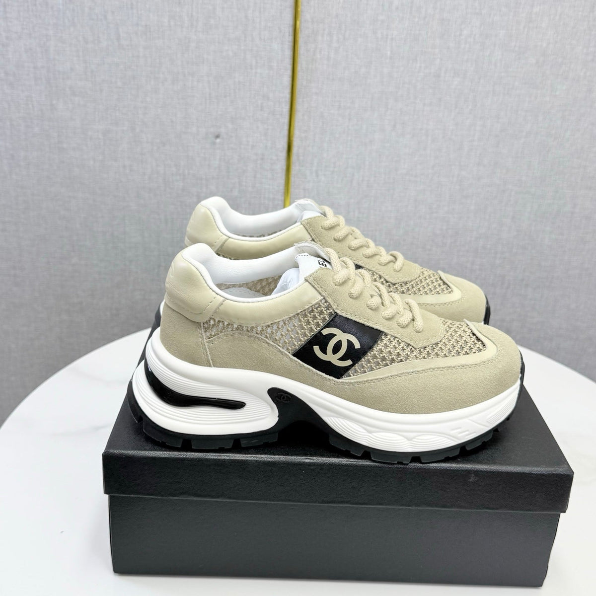 CC 26s Runners Sneakers Khaki Mesh Suede 865808