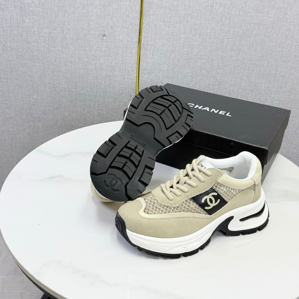 CC 26s Runners Sneakers Khaki Mesh Suede 865808