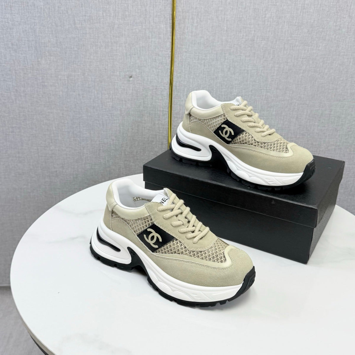 CC 26s Runners Sneakers Khaki Mesh Suede 865808