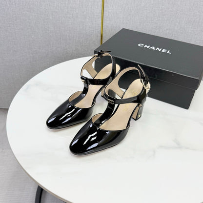 Chanel 2026 T-strap Slingback 90mm Patent Leather 904405